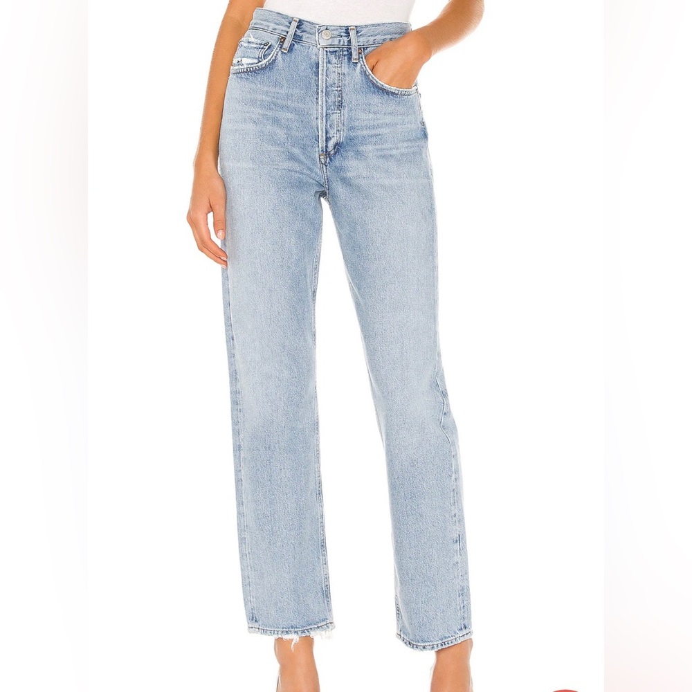 Agolde Faded Mom style jeans.
